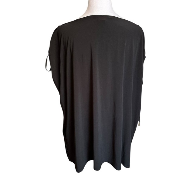 Nine West Ruched Shoulder Tie Elegant Black Women's Top Size 2X NWT - Picture 4 of 17